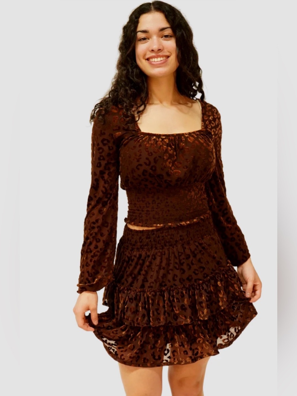 Self E Valentina Cheetah Long Sleeve Top Only